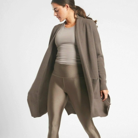 NWOT- ATHLETA Spirit Wool Cashmere Wrap Cozy Sweater Cardigan | Coffee House L - Picture 1 of 8